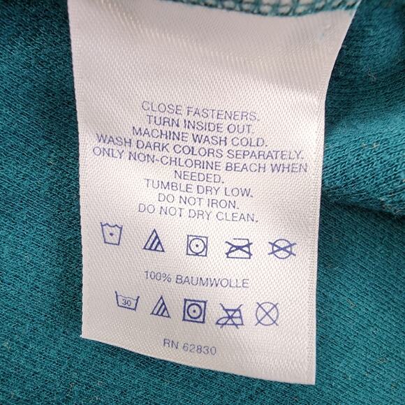 Lands End Sweater Mens M Green Bedford Rib Quarter Zip Long Sleeve Soft Pullover - Picture 5 of 9